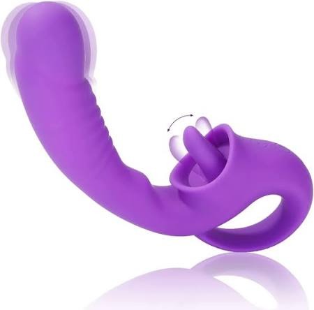 Ava 2-in-1 Tongue Licking Vibrator – Rechargeable Silicone Massager