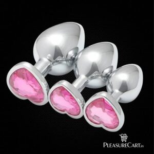Heart Shaped Metal Anal Plug – Premium Aluminum Design with Jewel Finish