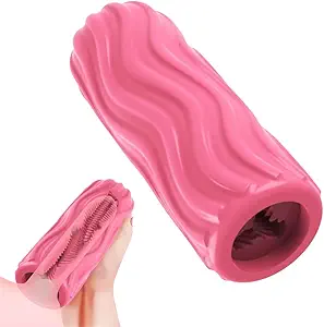 Mini spiral training pocket stroker and male masturbator in elastic silicone with 3D internal channel